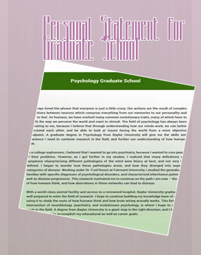 Graduate school personal statement format